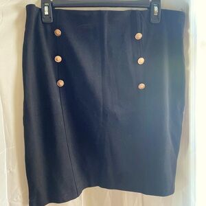 Black Skirt with button detail stretch and zipper, size XXL, women’s